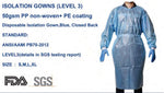 Isolation Gown - Bulk Case of 100 Gowns